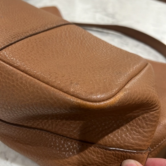 Tory Burch Tan Pebbled Leather Hobo Bag - Picture 9 of 11